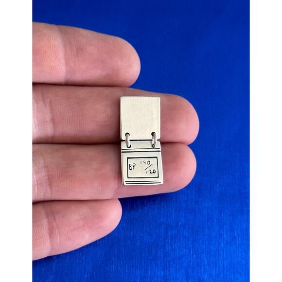 Sterling Silver Medical Chart Charm, Sterling Silver Medical Chart Pendant - Picture 2 of 5